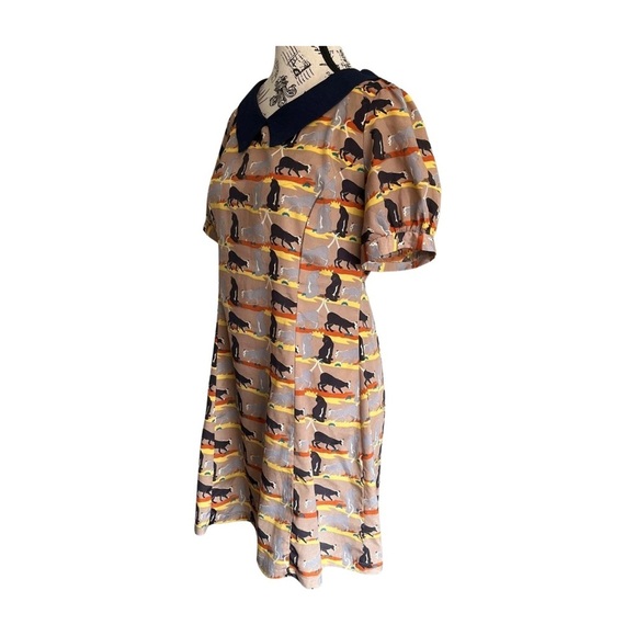 Peppermint Cat Print Dress – Made in USA – Tagged L, Fits M - Picture 3 of 7